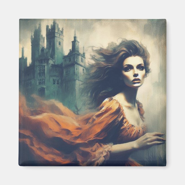 Gothic Romance Book Cover Spooky Castle Horror Magnet (Front)
