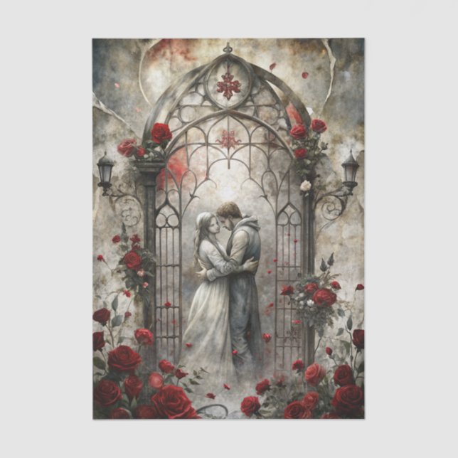 Gothic Romance Decoupage Tissue Paper (Front)