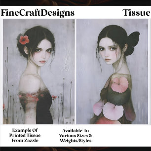 Gothic Romance Ethereal Women, Pair EX5 Decoupage Tissue Paper