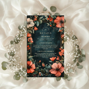 Gothic Romance Floral Wedding Enclosure Card