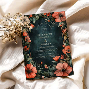 Gothic Romance Floral Wedding Invitation