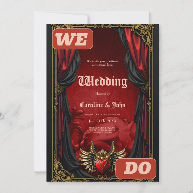 Gothic Romance, the heart of passion. Invitation (Front)