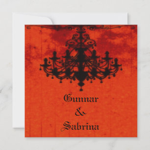 Gothic Romance Victorian Chandelier Wedding Invitation