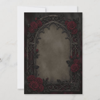 Gothic Romance Wedding Invitation - Dark Floral