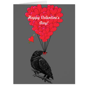 Gothic romantic crow valentines day