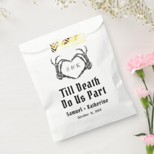 Gothic Romantic Skeleton Hand Halloween Wedding Favour Bags