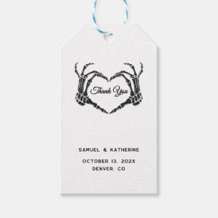 Gothic Romantic Skeleton Hand Halloween Wedding Gift Tags