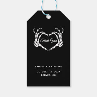 Gothic Romantic Skeleton Hand Halloween Wedding Gift Tags
