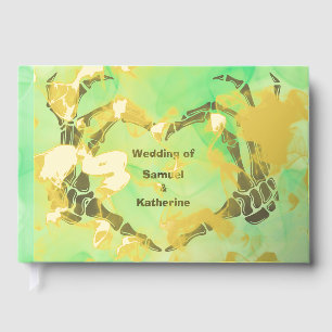 Gothic Romantic Skeleton Hand Halloween Wedding Guest Book
