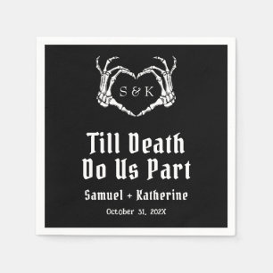 Gothic Romantic Skeleton Hand Halloween Wedding Napkin