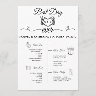 Gothic Romantic Skeleton Hand Halloween Wedding Programme
