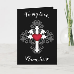 Gothic romantic Valentine Holiday Card