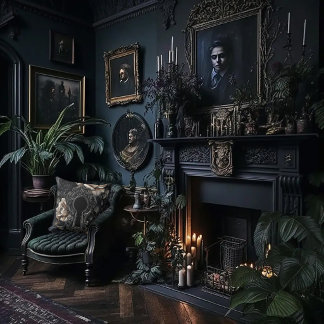 Gothic Rose and Key Hole Cushion