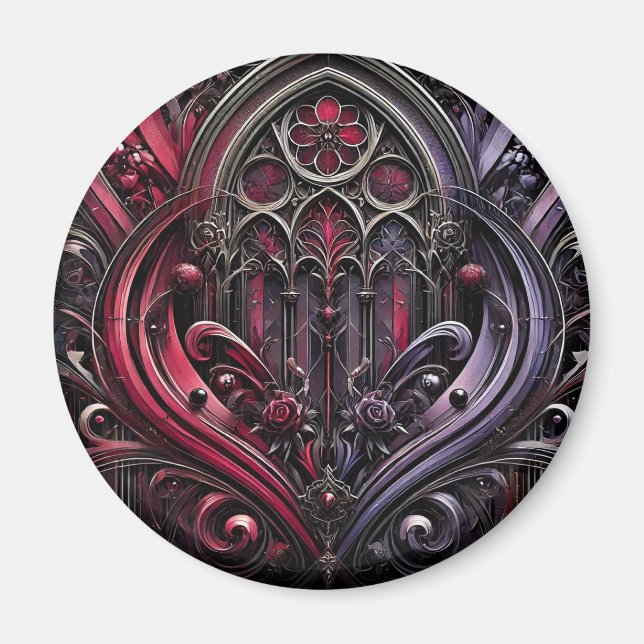 Gothic Rose Arches Decorative Magnet (Front)