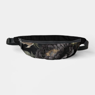 Gothic Rose Arrangement Black Flower Bum Bags