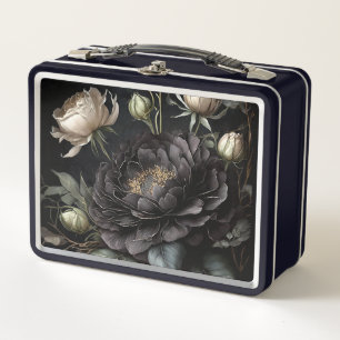  Gothic Rose Arrangement Black Flower Metal Lunch Box