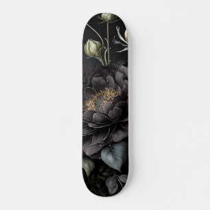 Gothic Rose Arrangement Black Flower Skateboard