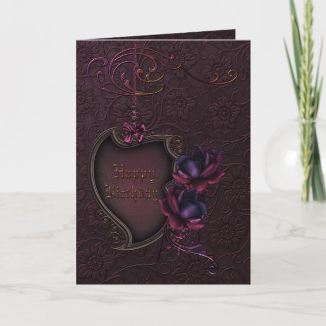 Gothic Rose Birthday Card (Front)