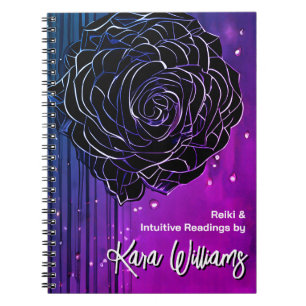 Gothic Rose Black & Purple Bright Tarot Notebook