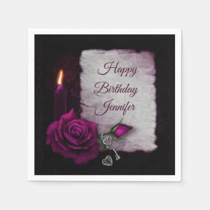 Gothic Rose, Candle, Parchment and Locket Napkin