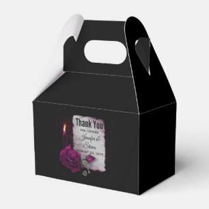Gothic Rose, Candle, Parchment and Locket Wedding Favour Box