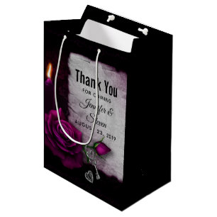 Gothic Rose, Candle, Parchment and Locket Wedding Medium Gift Bag