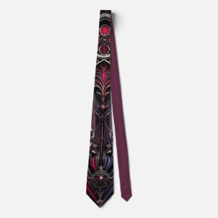 Gothic Rose Design Neck Tie