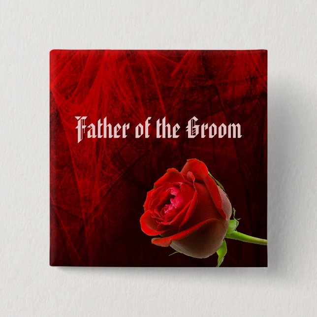 Gothic Rose Father of the Groom Button (Front)