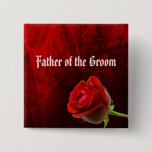 Gothic Rose Father of the Groom Button