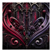 Gothic Rose Glossy Poster