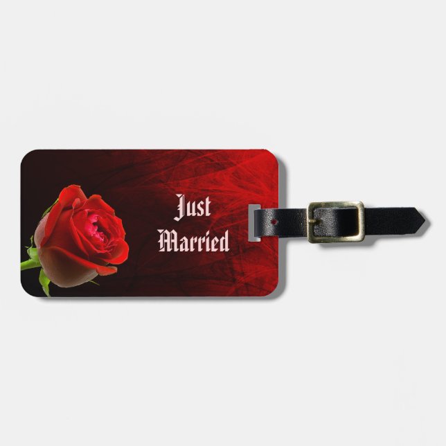 Gothic Rose Luggage Tag (Front Horizontal)