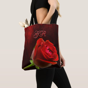 Gothic Rose Monogrammed Tote Bag