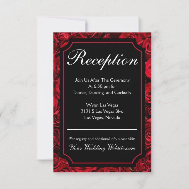 Gothic Rose Reception Enclosure Card (Front)