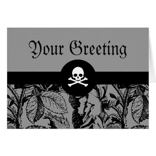 Gothic Rose & Skull Cards (Front Horizontal)