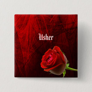 Gothic Rose Usher Button