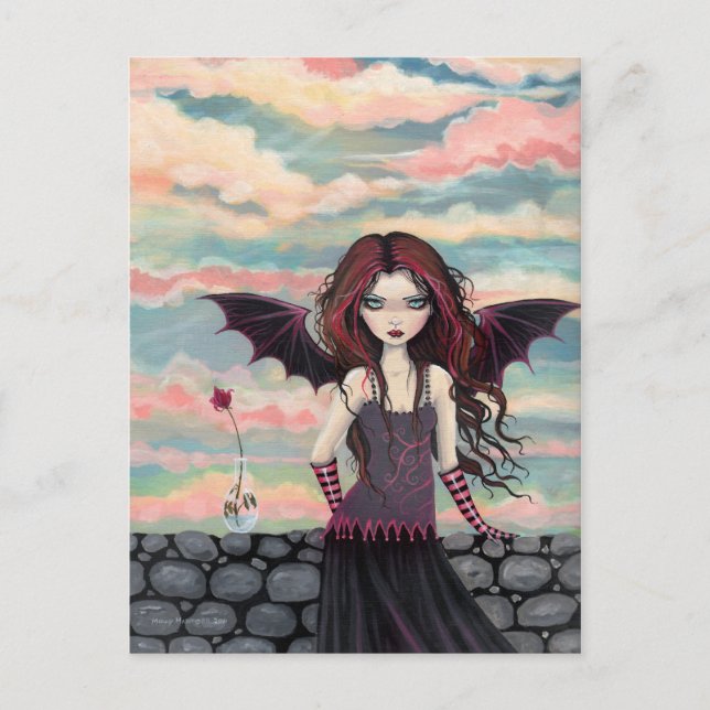 Gothic Rose Vampire Fairy Postcard (Front)