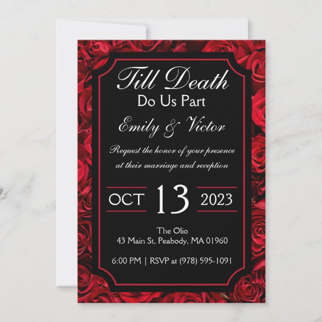Gothic Rose Wedding Invitation (Front)