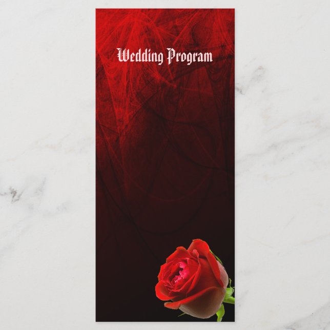 Gothic Rose Wedding Program Card (Front)