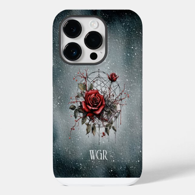 Gothic Rose Wreath Monogram  Case-Mate iPhone Case (Back)