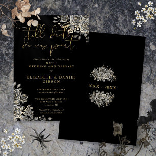 Gothic Roses Floral Wedding Anniversary Invitation