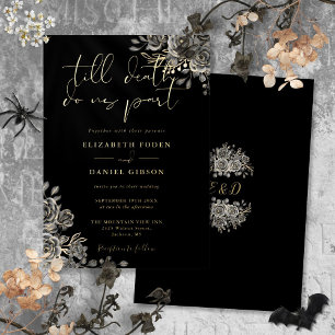 Gothic Roses Floral Wedding Black And Gold