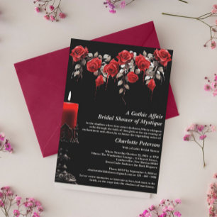 Gothic Roses Halloween Bridal Shower Invitation