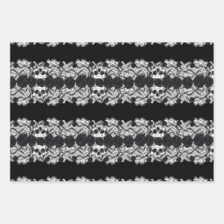 Gothic:roses,lace and skulls wrapping paper sheet
