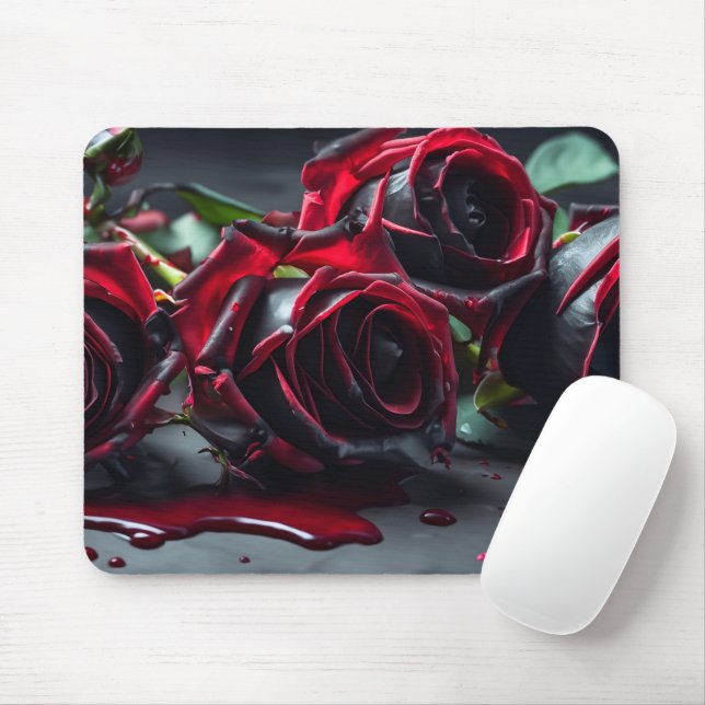 Gothic Roses Mouse Pad (With Mouse)