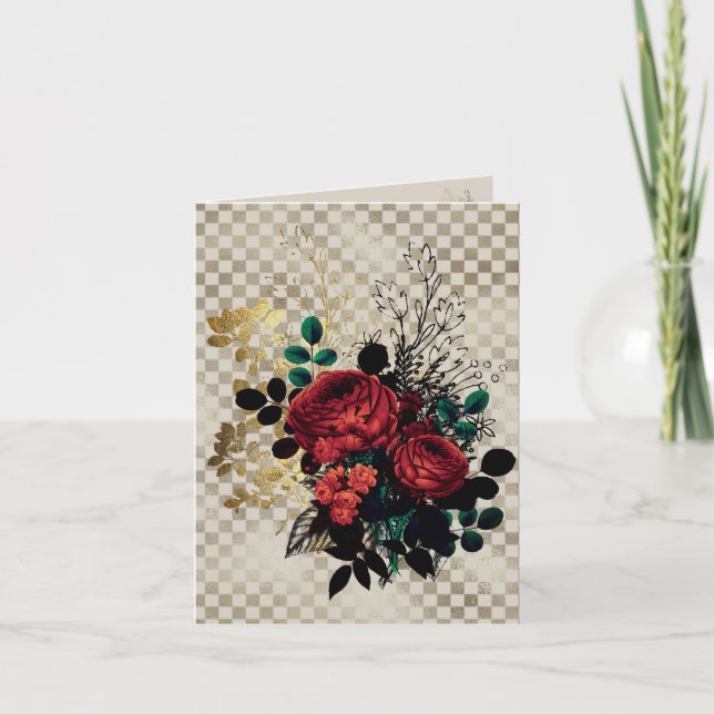 Gothic Roses Note Card (Front)