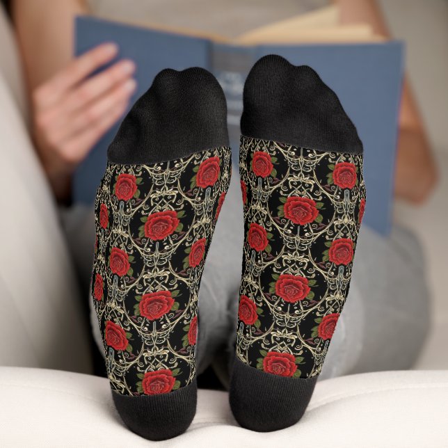 Gothic Roses Pattern Socks (Bottom)