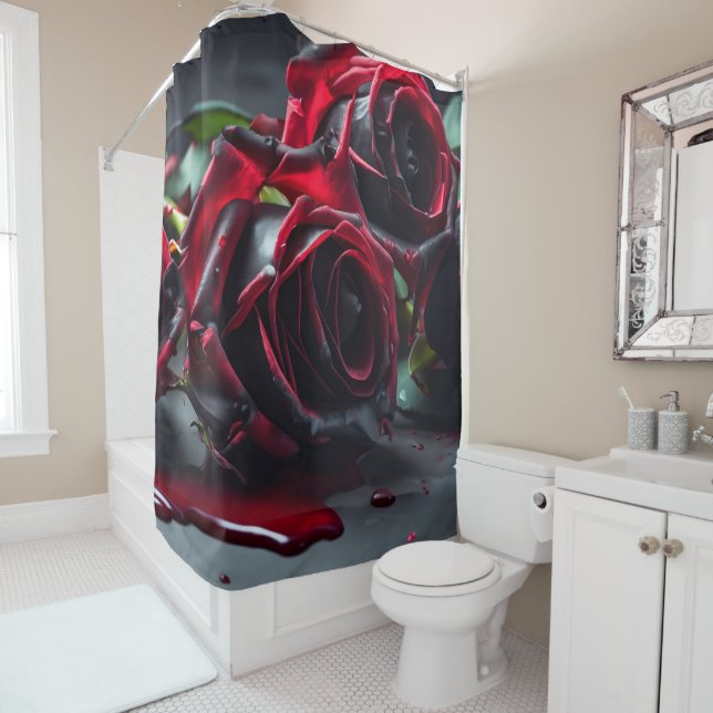 Gothic Roses Shower Curtain (In Situ)