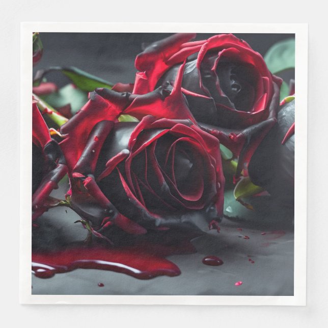 Gothic Roses Wedding Napkin (Front)