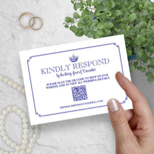 Gothic Royal Crown Medieval & Fantasy QR Code RSVP Card