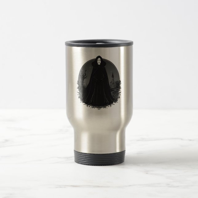 Gothic Salem Witch at Midnight Travel Mug (Center)